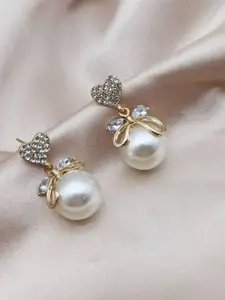 Celestique Stone Studded Contemporary Drop Earrings