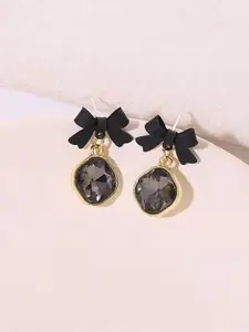 Celestique Crystals Studded Contemporary Drop Earrings