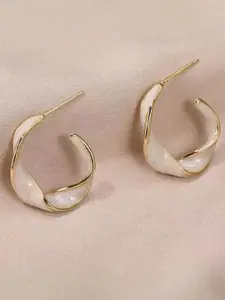 Celestique Contemporary Twisted Half Hoop Earrings