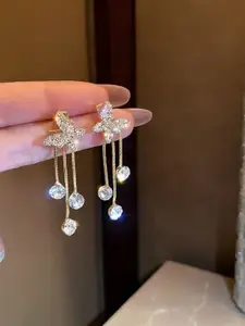 Celestique Gold-Plated Butterfly Drop Earrings