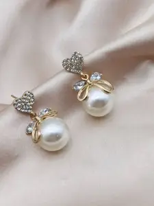 Celestique Stone Studded Contemporary Drop Earrings