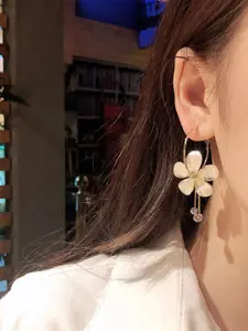 Celestique Flower Hoop Earrings