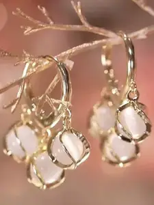 Celestique Gold-Plated Contemporary Hoop Earrings