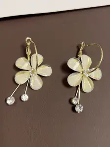 Celestique Floral Shaped Hoop Earrings
