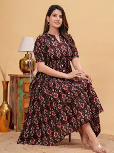 Nayo Women Printed Fit & Flare Maxi Dress