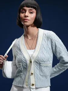 Tokyo Talkies Women Full Sleeve Cardigan Sweater