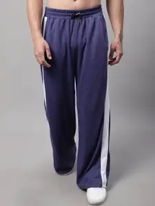 DOOR74 Men Cotton Bootcut Mid Rise Track Pants
