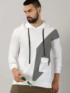 AUSK Men Hooded Raw Edge T-shirt