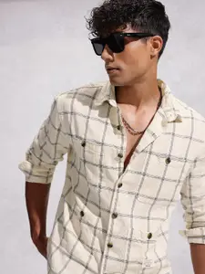 WROGN Comfort Fit Checked Pure Cotton Casual Shirt