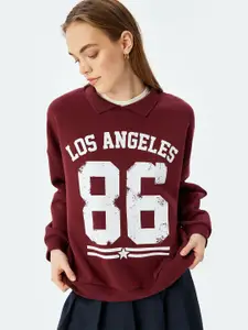 Koton Women Alphanumeric Printed Sweatshirt