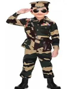 BAESD Boys Camouflage Printed Shirt with Trousers