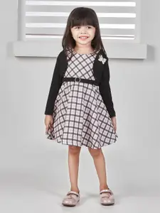 Peppermint Girls Checked A-Line Dress With Jacket