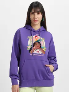 JUNEBERRY Disney Moana Printed Hooded Pullover Sweatshirt