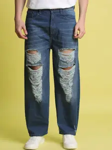 Bene Kleed Men Mildly Distressed Light Fade Baggy Jeans