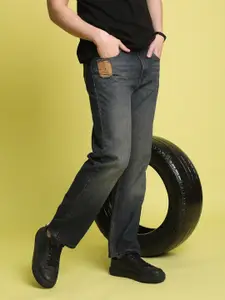 Bene Kleed Men Straight Fit Low Distress Light Fade Cotton Jeans