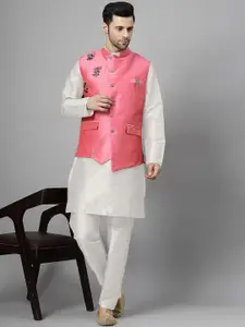 Utsav Fashion Men Regular Beads and Stones Kurta with Trousers