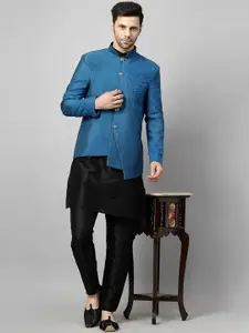 Utsav Fashion Men Embroidered Regular Thread Work Dupion Silk Kurti with Trousers