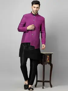 Utsav Fashion Men Regular Thread Work Dupion Silk Kurti with Trousers