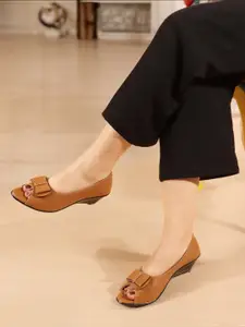 Carlton London Women Work Wedge Peep Toes with Bows