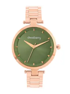 DressBerry Women Brass Dial & Straps Analogue Watch DB-SS24-18C
