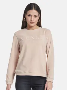 METTLE Women Typography Embroidered Sweatshirt