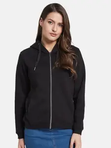 METTLE Women Hooded Front-Open Sweatshirt