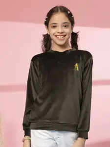 Albion By CnM Girls Round Neck Sweater Vest with Applique Detail