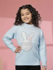 Albion By CnM Girls Embroidered Woollen Pullover with Embroidered Detail