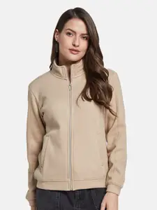 METTLE Women Mandarin Collar Long Sleeves Sweatshirt