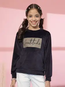 Albion By CnM Girls Typography Printed Woollen Sweater Vest