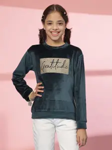 Albion By CnM Girls Typography Printed Woollen Sweater Vest