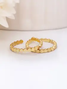 Zavya 92.5 Sterling Silver Gold Plated Classic Texured Toe Ring