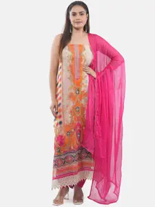 MOZAFIA Ethnic Motifs Printed Stone Work Unstitched Dress Material