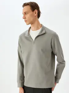Koton Men Mock Collar Pullover Sweatshirt