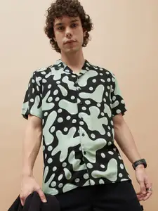 Fame Forever by Lifestyle Men Cuban Collar Abstract Printed Casual Shirt