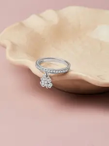 Mia by Tanishq Clover Bling 925 Sterling Silver Cubic Zirconia Stone Studded Finger Ring