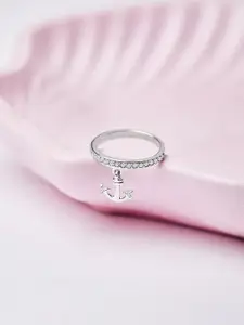 Mia by Tanishq Shiny Sailor 92.5 Sterling Silver Cubic Zirconia Finger Ring