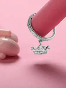 Mia by Tanishq 92.5 Sterling Silver CZ Studded Glam Queen Finger Ring