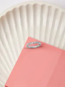 Mia by Tanishq Quietly Glamorous 92.5 Sterling Silver CZ Studded Finger Ring