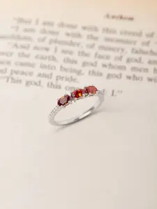 Mia by Tanishq Fiery Gem 925 Sterling Silver Finger Ring
