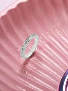 Mia by Tanishq Subtle Textured 92.5 Sterling Silver Finger Ring