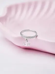 Mia by Tanishq 92.5 Sterling Silver Cubic Zirconia Studded Shiny Sailor Finger Ring