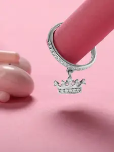 Mia by Tanishq 92.5 Sterling Silver Cubic Zirconia Glam Queen Finger Ring