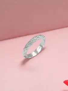 Mia by Tanishq 92.5 Sterling Silver-Plated Sleek Braided Finger Ring