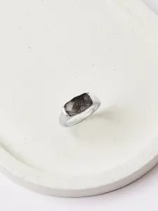 Mia by Tanishq 92.5 Sterling Silver-Plated Stone Studded Refined Radiance Finger Ring