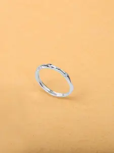 Mia by Tanishq Gleam Loop 925 Sterling Silver-Plated CZ -Studded Finger Ring