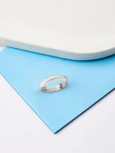 Mia by Tanishq 92.5 Sterling Silver-Plated Metallic Grace Finger Ring