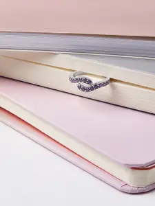 Mia by Tanishq 92.5 Sterling Silver Plated CZ-Studded Finger Ring