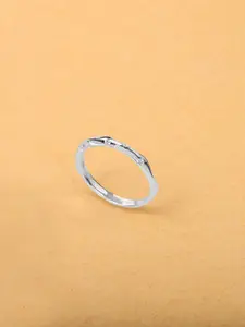 Mia by Tanishq 925 Sterling Silver CZ-Studded Silver-Plated Finger Ring