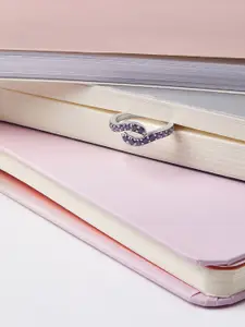 Mia by Tanishq Purple Glow 925 Sterling Silver Cubic Zirconia Finger Ring